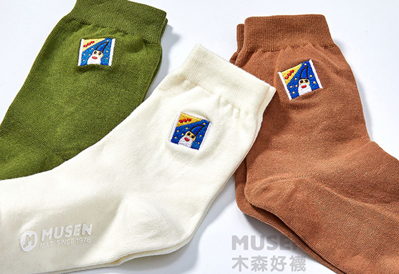 台灣印象刺繡襪-科學麵